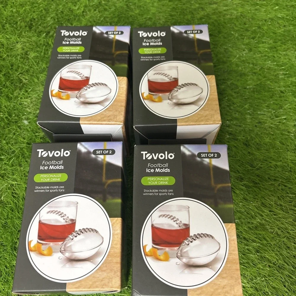 Tovolo Football‎ Ice Molds Lot Of 4 Each Has 2 Molds (8 Total) NEW Whiskey Ice